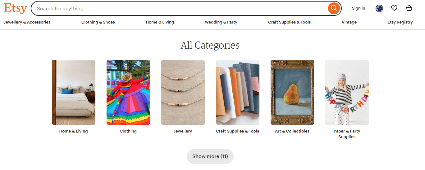 Selling online on Etsy